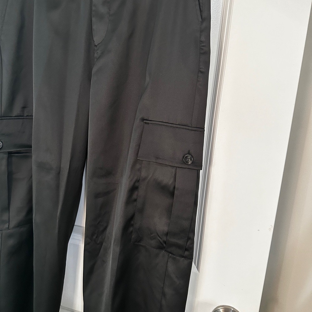 Women’s Silk Black Cargo Pants - Picture 6 of 7